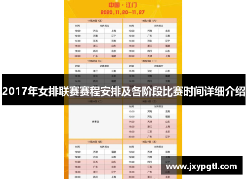 2017年女排联赛赛程安排及各阶段比赛时间详细介绍